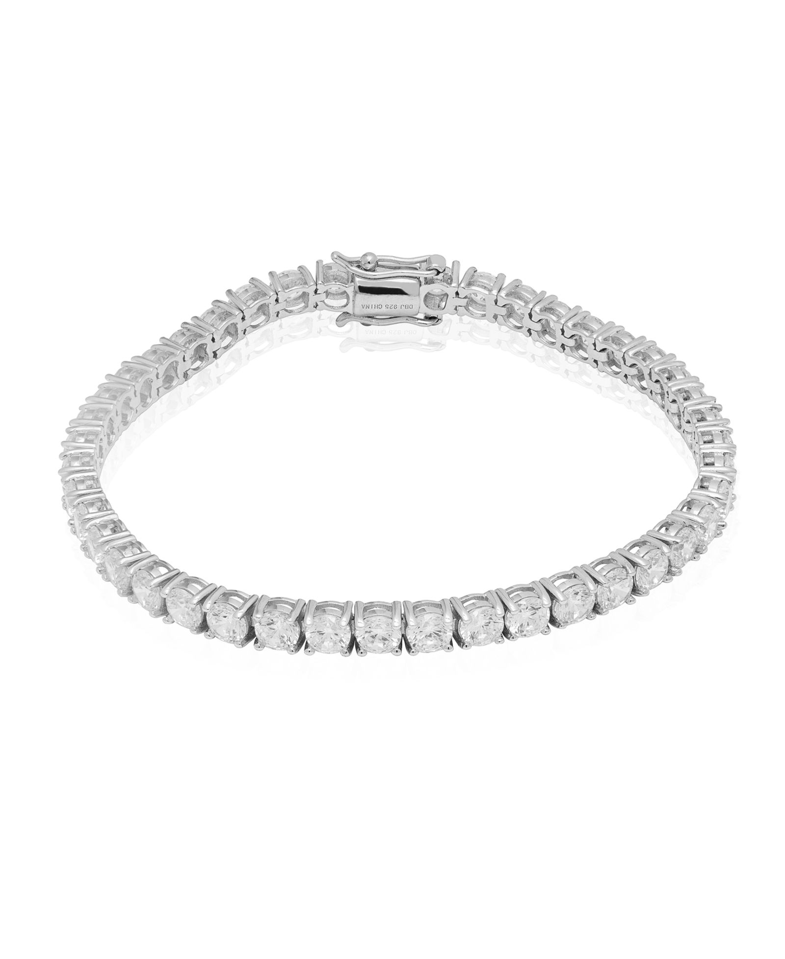 Браслет с белым сапфиром Lab Grown (14.28 ct. t.w.) в стерлинговом серебре