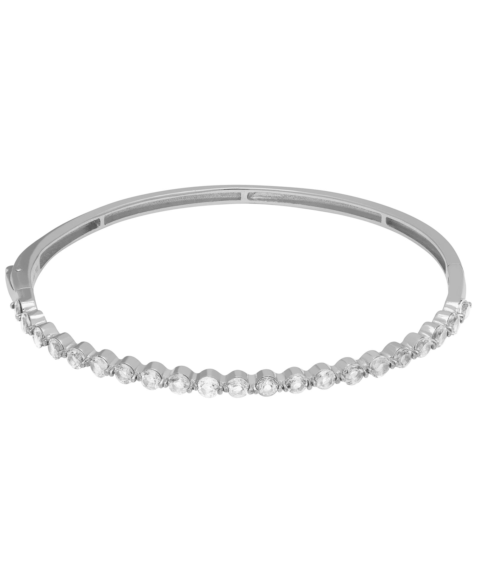 Браслет Macy's Lab Grown White Sapphire (3.15 ct. t.w.) Bangle в стерлинговом серебре