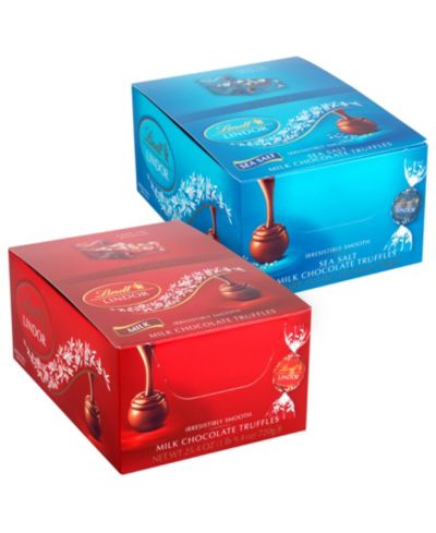 Lindt Truffles Milk Chocolate Sea Salt and Milk Chocolate, 2 Pack