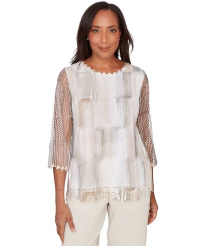 Alfred Dunner Petite Crewneck Knit Top