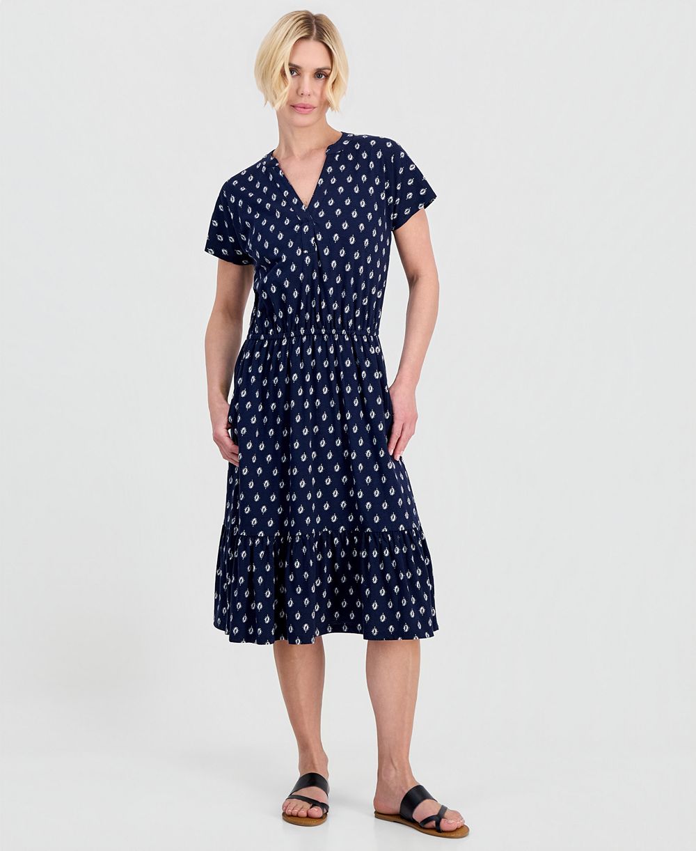 Платье Style & Co Petite Flared Knit V-Neck