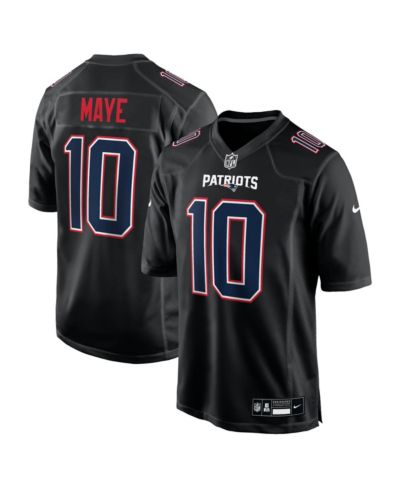 Мужская джерси Nike Drake Maye Carbon Black New England Patriots Game