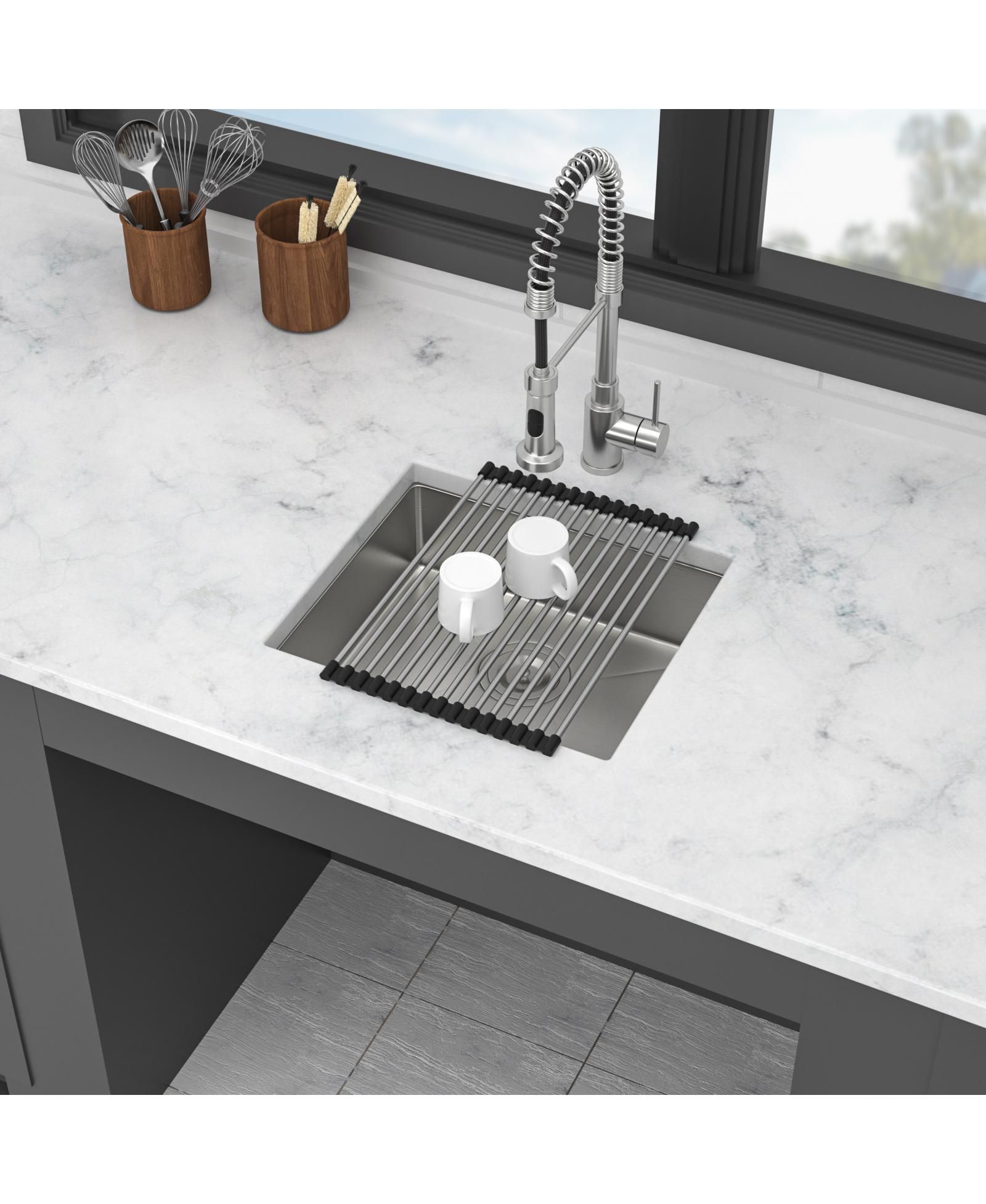 flynama 18x16x5.5inch ADA Compliant Kitchen Sink Undermount Stainless Steel Single Bowl 16 Gauge