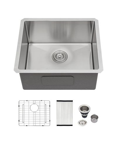 flynama 21x18x9inch Undermount Kitchen Sink 16 Gauge Stainless Steel Deep Single Bowl with Grid