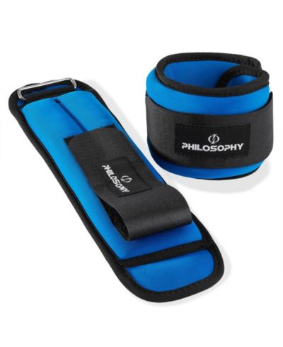 Philosophy Gym Adjustable Ankle/Wrist Weights, Set of 2 - 2.5 lb Each, 5 lb Total for Strength Training and Fitness