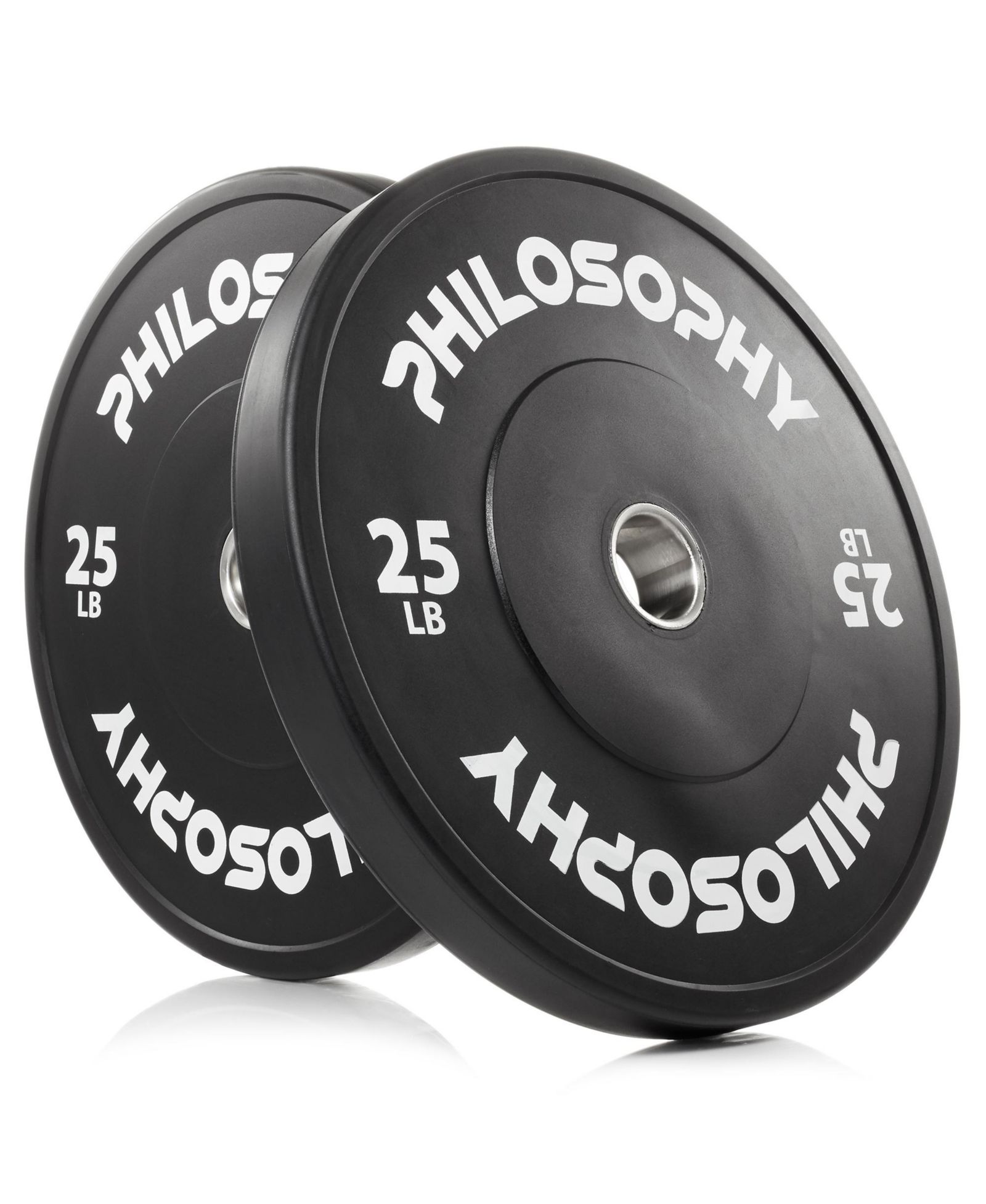 Philosophy Gym набор из 2 обрезиненных блинов Olympic 2-Inch Rubber Bumper Plates (25 LB каждый), черный