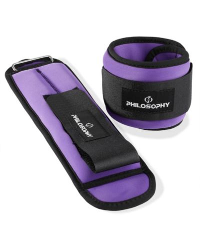 Philosophy Gym Adjustable Ankle/Wrist Weights, Set of 2 - 2 lb Each, 4 lb Total for Strength Training and Fitness