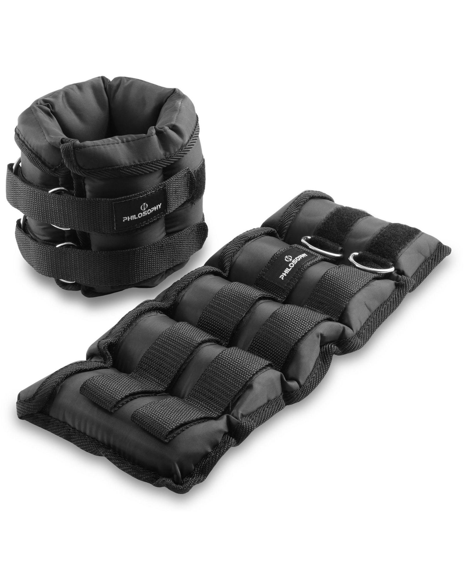 Philosophy Gym 20 LB Adjustable Ankle Wrist Weights Pair, Arm Leg Weight Straps Set, 10 LB each with Removable Weights