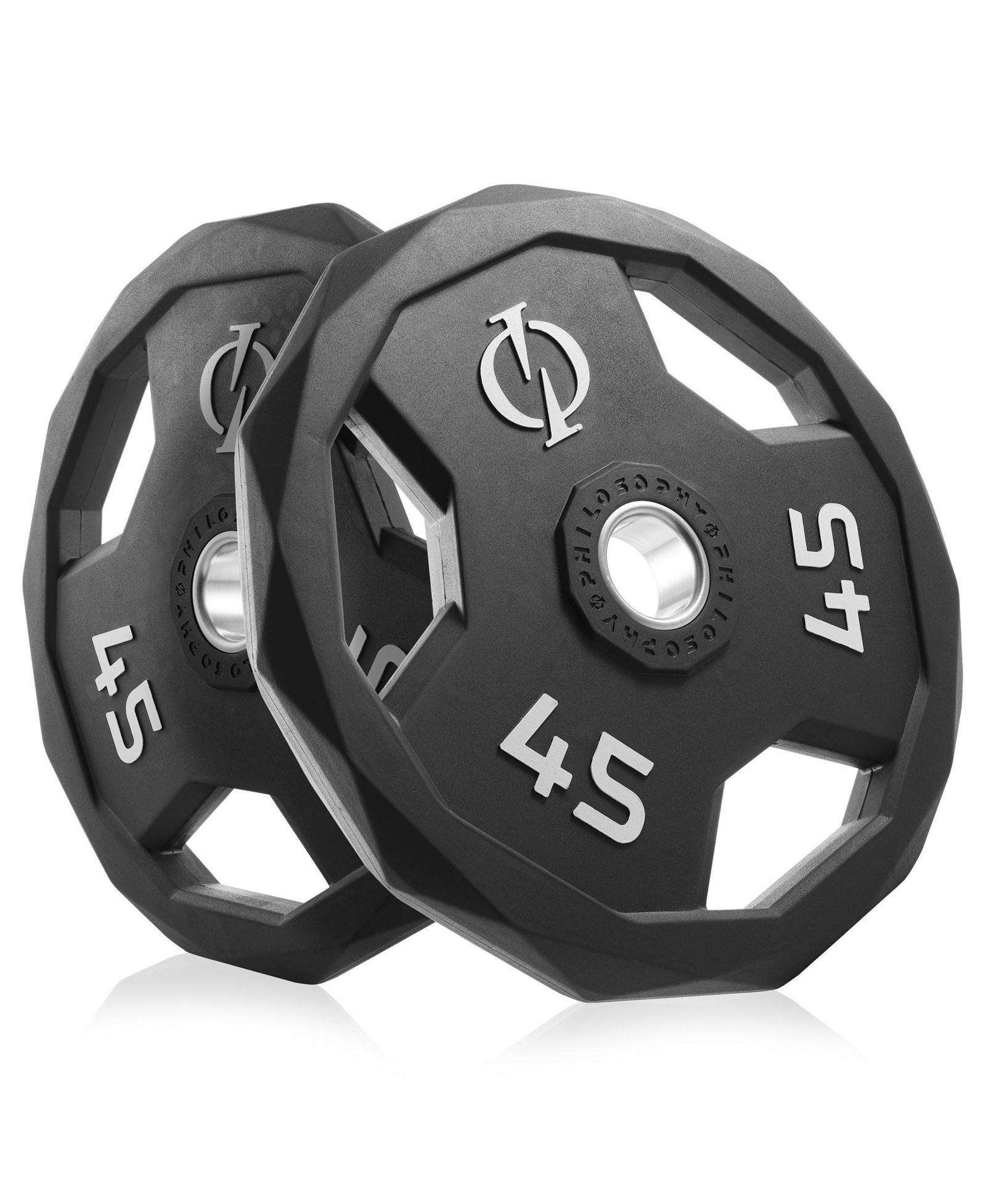 Набор блинов для тяжелой атлетики Philosophy Gym с резиновым покрытием (45 LB)
