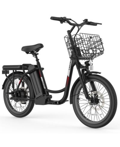 Caroma Peak 800W Electric Scooter with Seat, 20" Tire Electric Bike with 48V Removable Battery, Up to 30Miles & 20MPH, Basket&Adjustable Seat