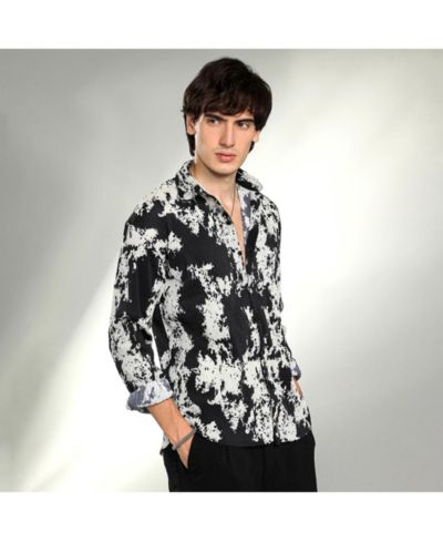 Cahoot Men's Campus Sutra Splash-Pleat Shirt