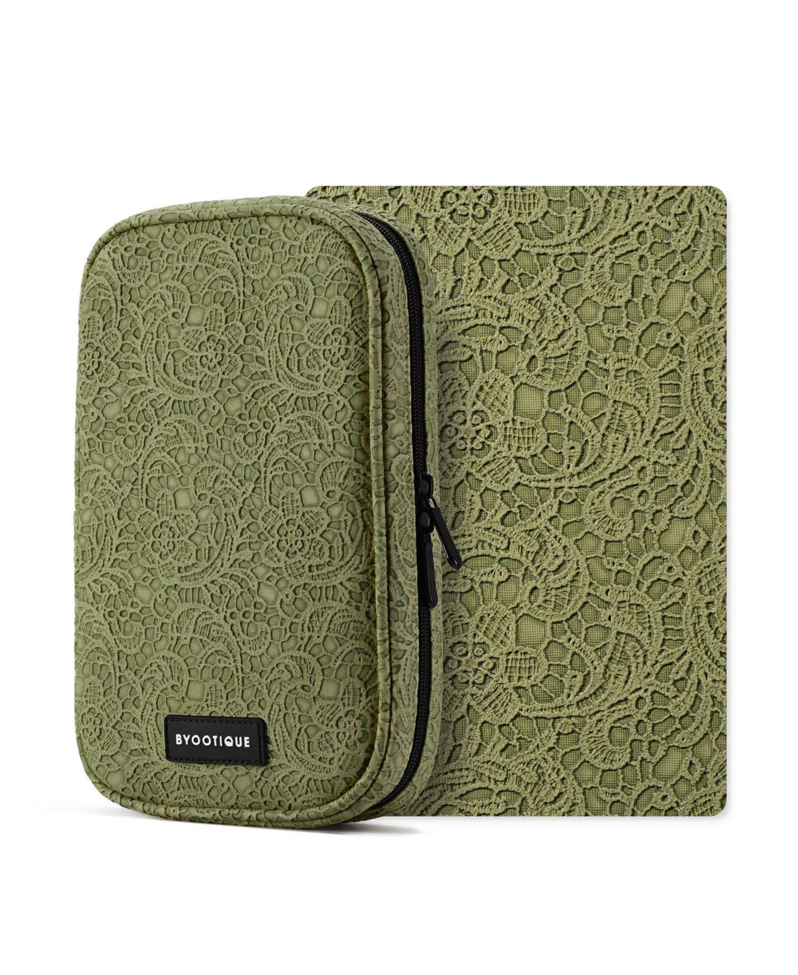 Byootique Travel Makeup Brush Holder Bag Cosmetic Brush Organizer Rococo Green