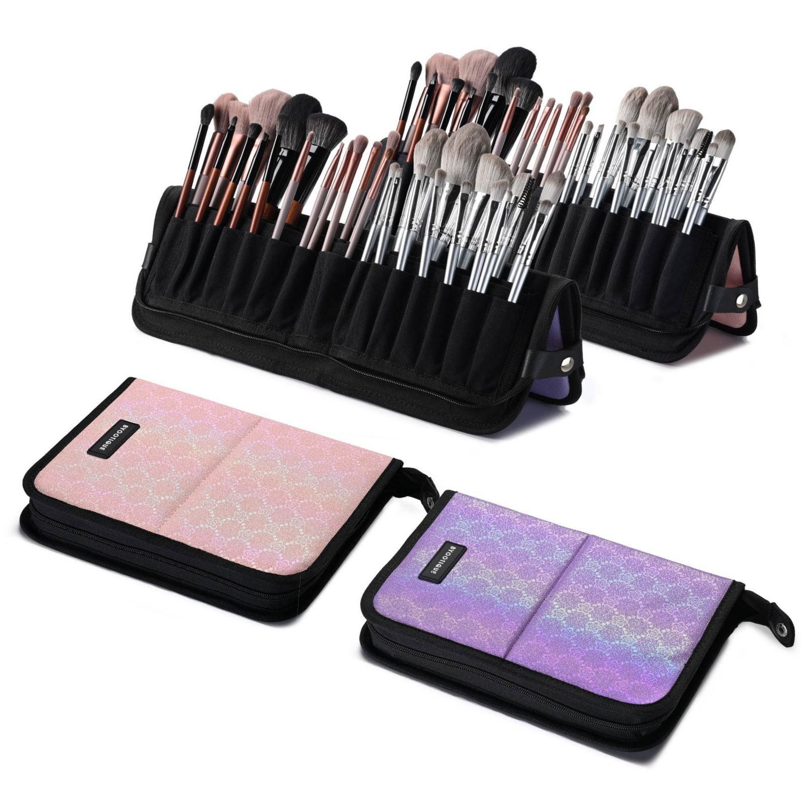 Byootique Makeup Brush Holder Bag Foldable Cosmetic Case ForgetMeNot 2 Pack