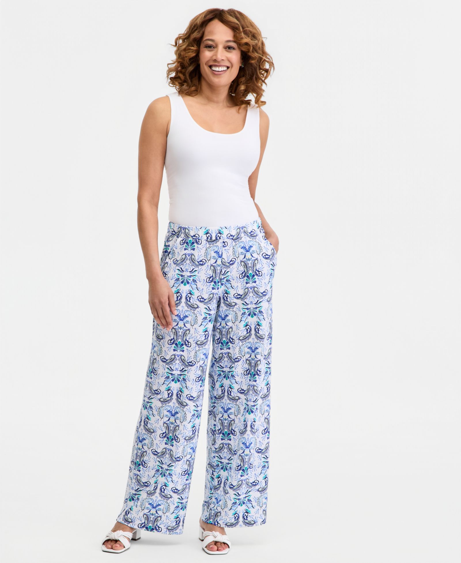 JM Collection Women's Printed High-Rise Pull-On Pants, Macy's Exclusive