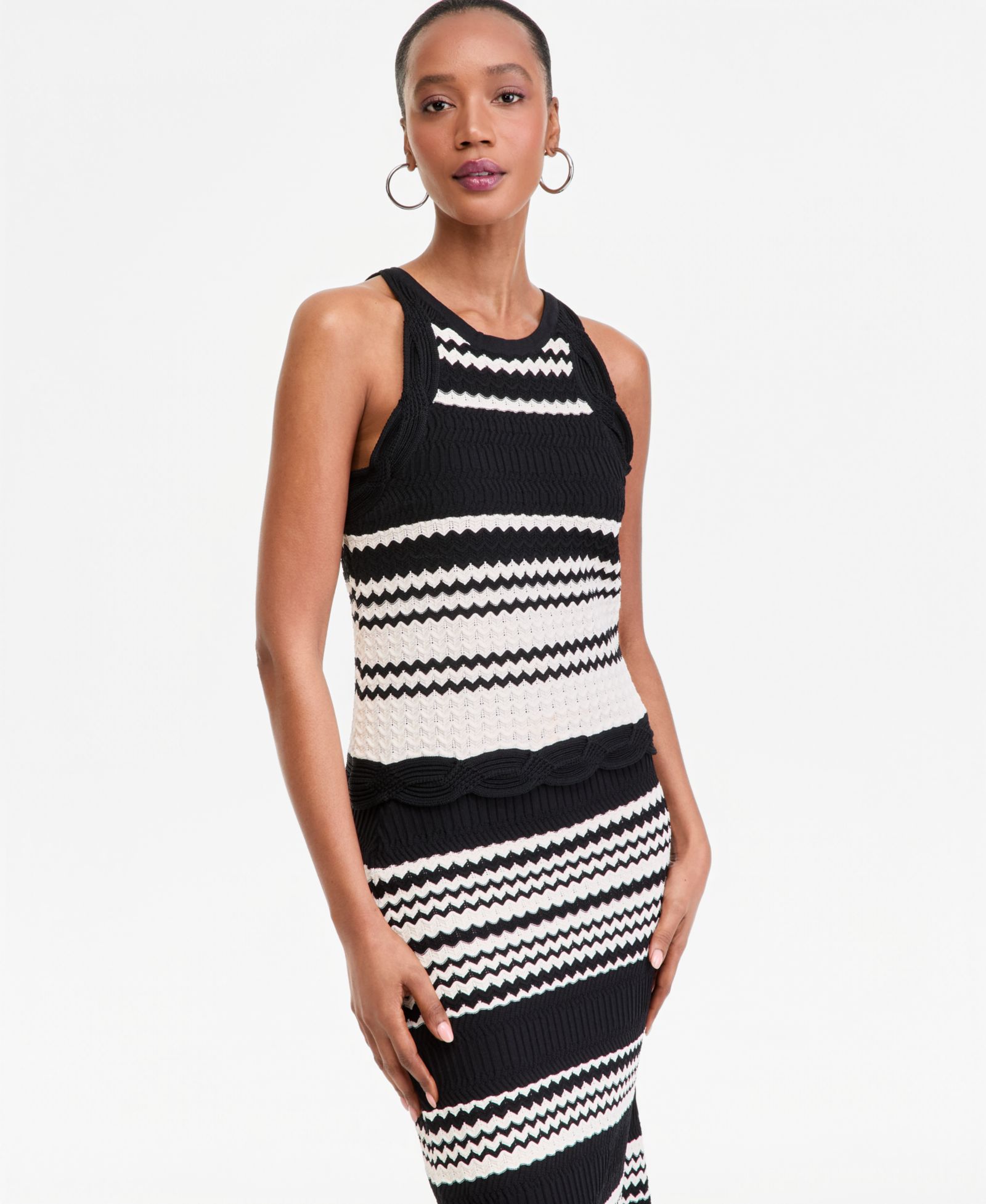 Женский топ I.N.C. International Concepts Stripe Crochet Sleeveless
