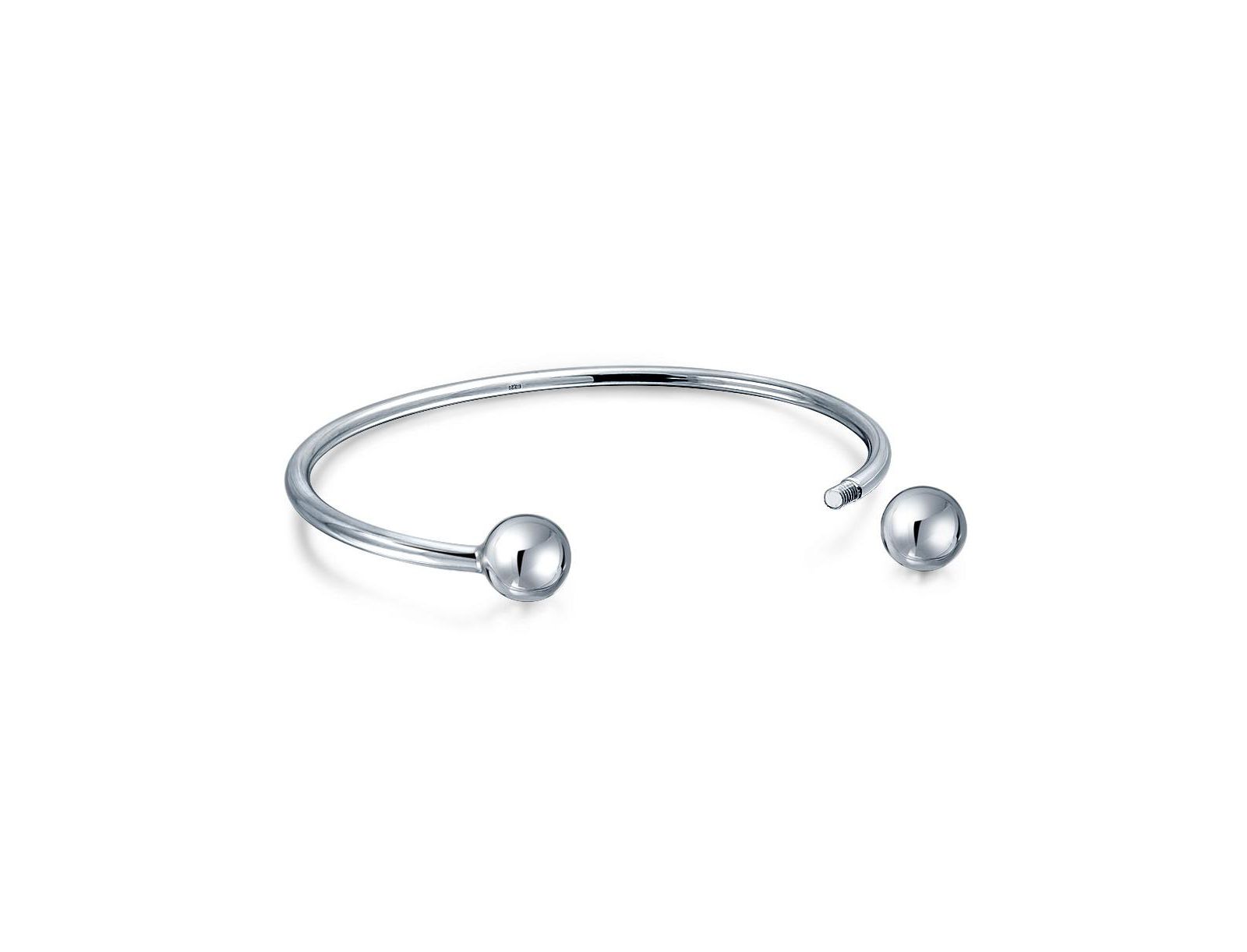 Браслет-бандо Bling Jewelry для европейских шармов и бус, .925 стерлинговое серебро, с шарнирными наконечниками
