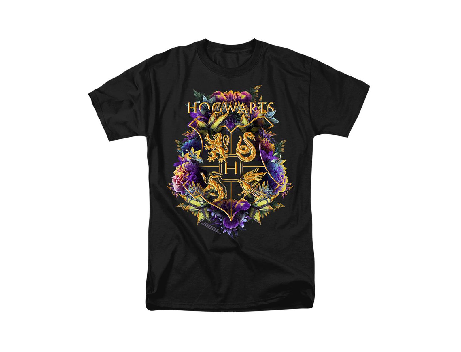 Мужская футболка Harry Potter Men's Hogwarts Colorful Floral Crest T Shirt