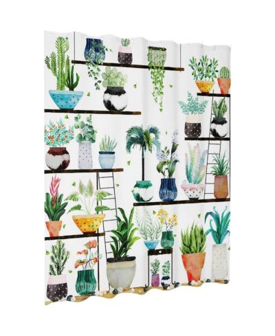 Штора для душа Slickblue 72-in. Watercolor Plants Botanical Floral Flower Pots