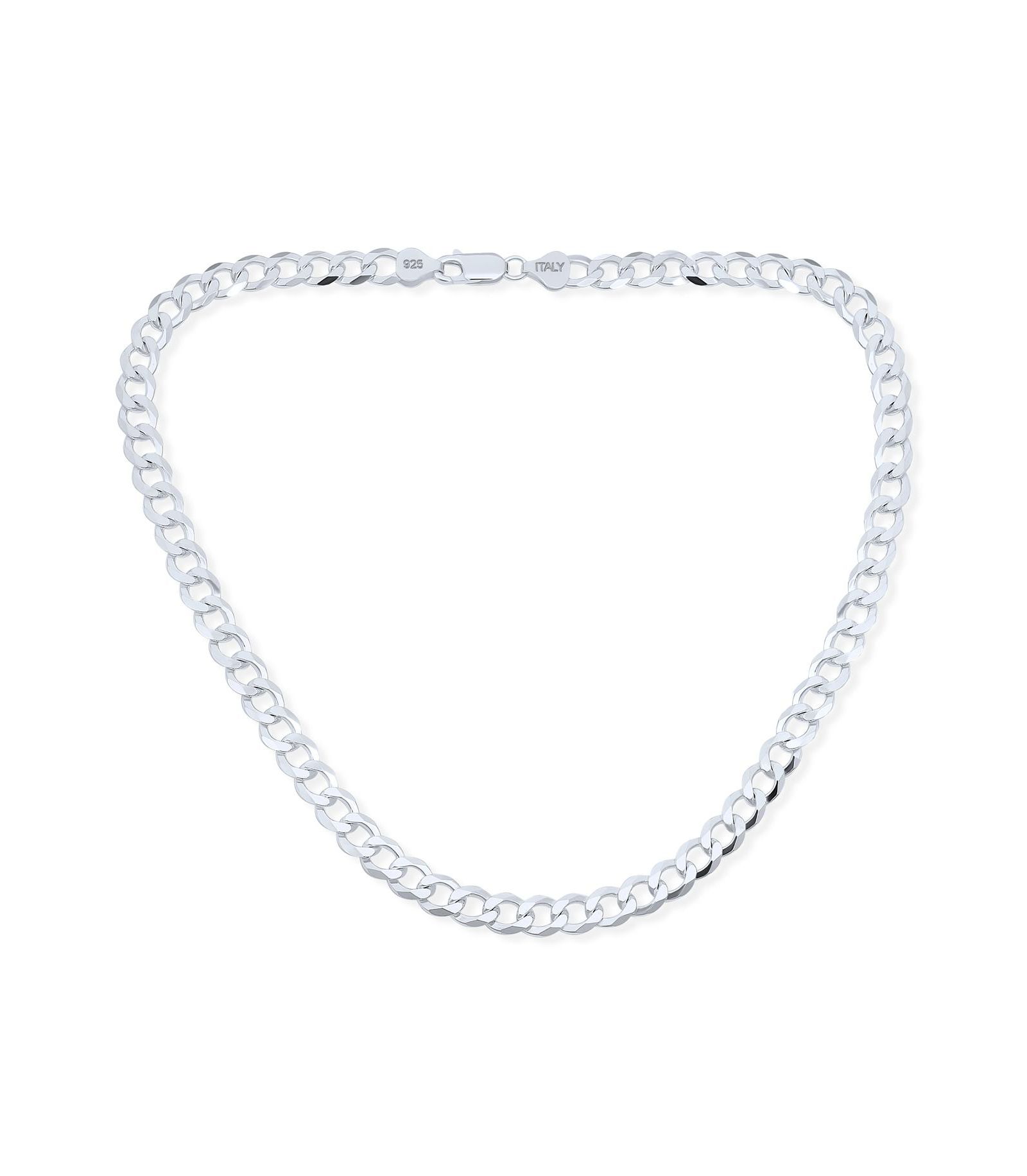 Bling Jewelry Heavy Solid .925 Sterling Silver 7MM Miami Cuban Curb Chain Link Necklace 20 Inch