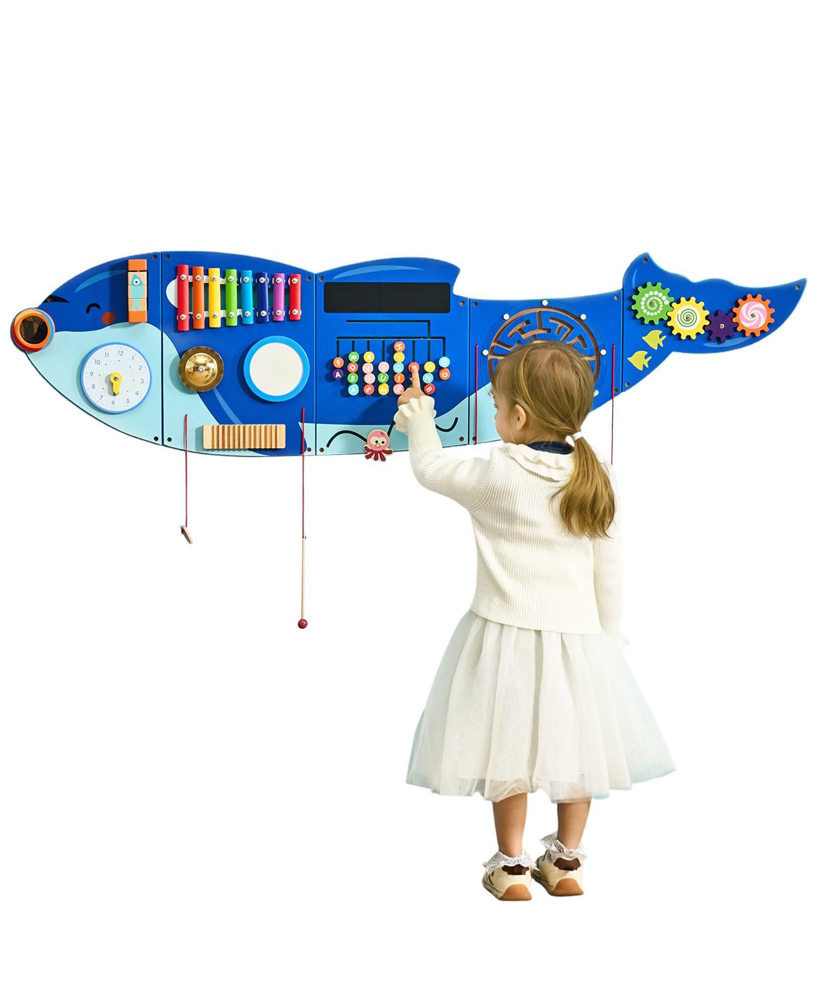 SUGIFT Orca Busy Board with 12 Montessori Sensory Activities