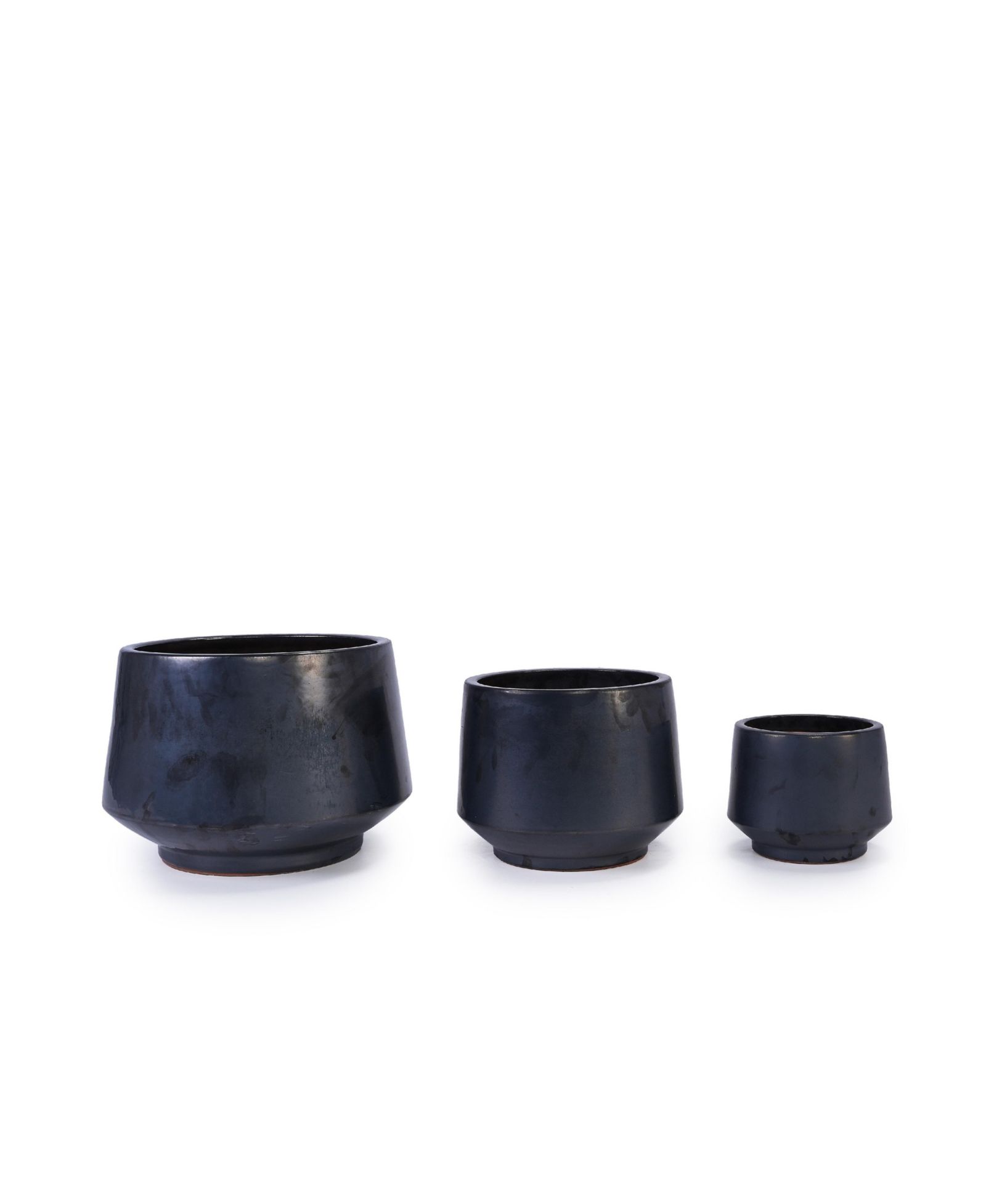 Clihome Handmade Solid Glaze Ceramic Planter Set of 3, 15/11/9 Inch Diameter,Breathable Clay