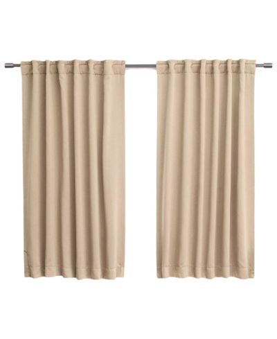 Slickblue 52x54 Inch Beige Thermal Blackout Curtain Panels, Set of 2