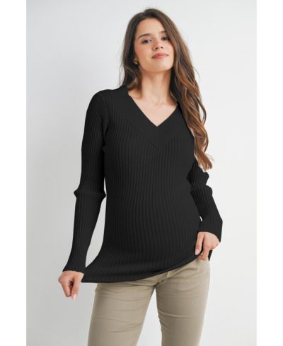 Женский трикотажный свитер Hello Miz Maternity Ribbed Knit V Neck