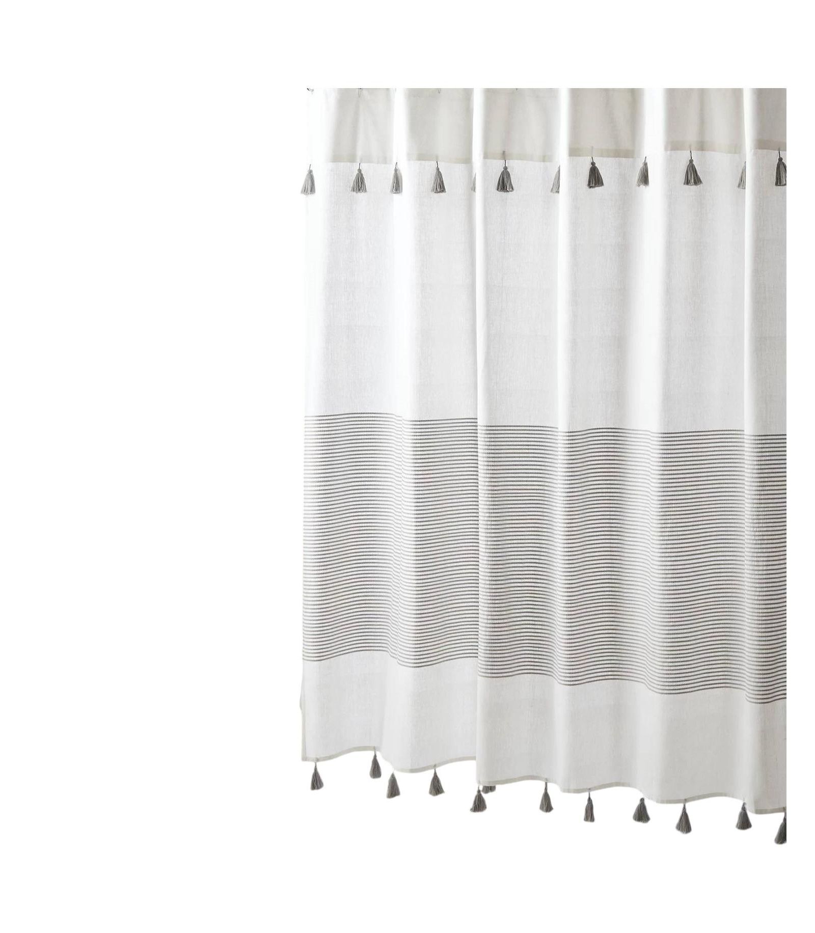 Slickblue Cotton Shower Curtain with Striped Design for Bathroom