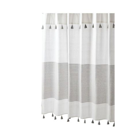 Slickblue Хлопковая штора для душа, 72-inch, белая с полосками