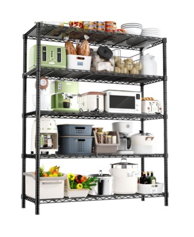 Lovmor 5-Tier 48 in W x 72 in H x 20 in D Height Adjustable Garage Wire Shelving Unit