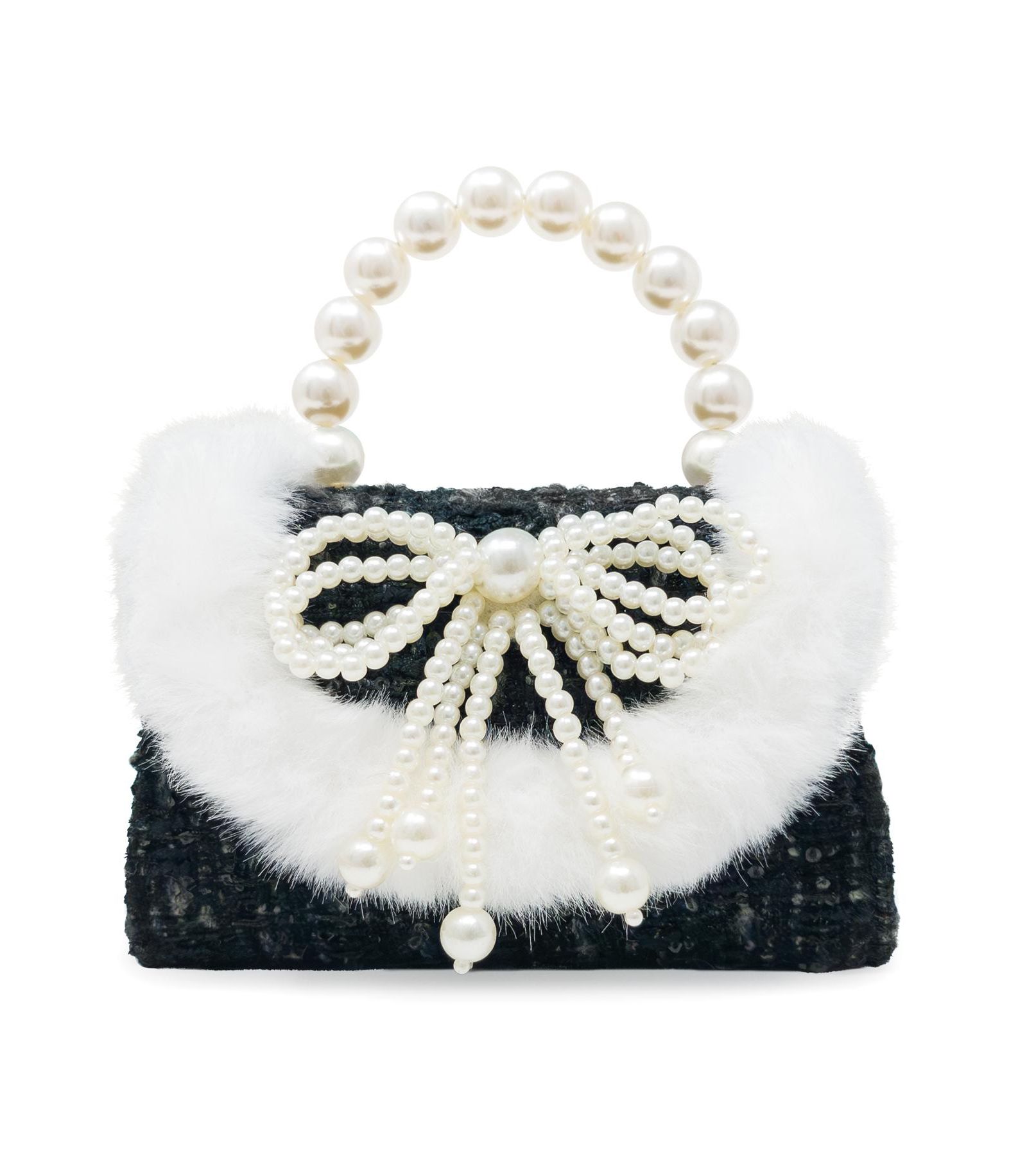 Puttisu Girls Pearl Ribbon Handbag