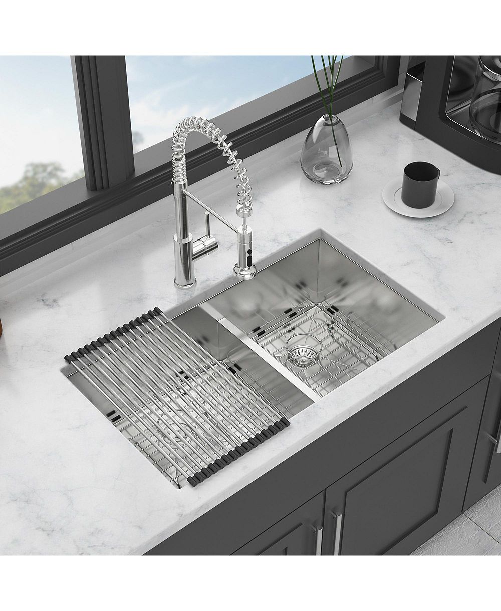 flynama 30x19x10inch Undermount Double Bowl Kitchen Sink Stainless Steel 16 Gauge 60 and 40
