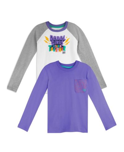 Детские футболки Mighty Girls Rebel Fair Trade Organic Cotton с длинным рукавом, комплект 2 шт