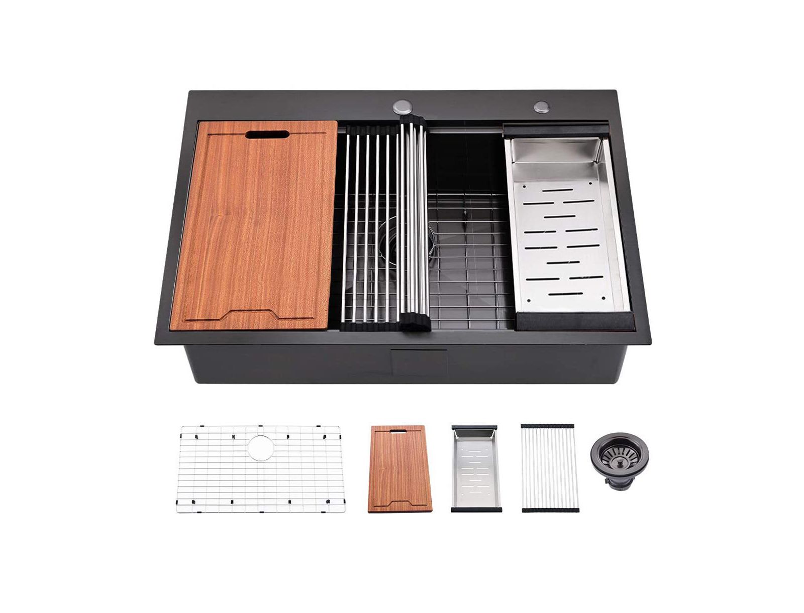 Кухонная мойка flynama 33x22x10 Inch Single Bowl SUS304 Stainless Steel