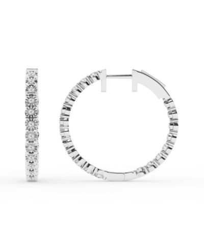 Diamond Hoop Earrings (1/4 ct. t.w.) in Sterling Silver