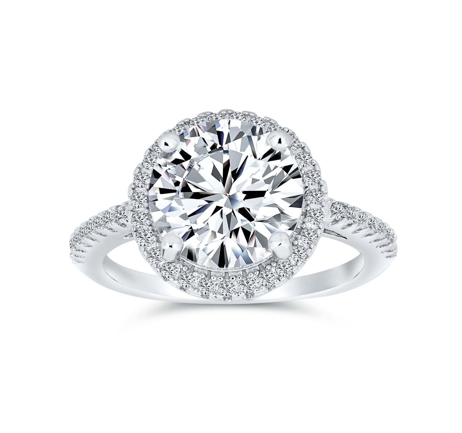 Bling Jewelry кольцо с прозрачной желтой цирконией CZ, круглый солитеэр halo promise, стерлинговое серебро, тонкая полоса pave