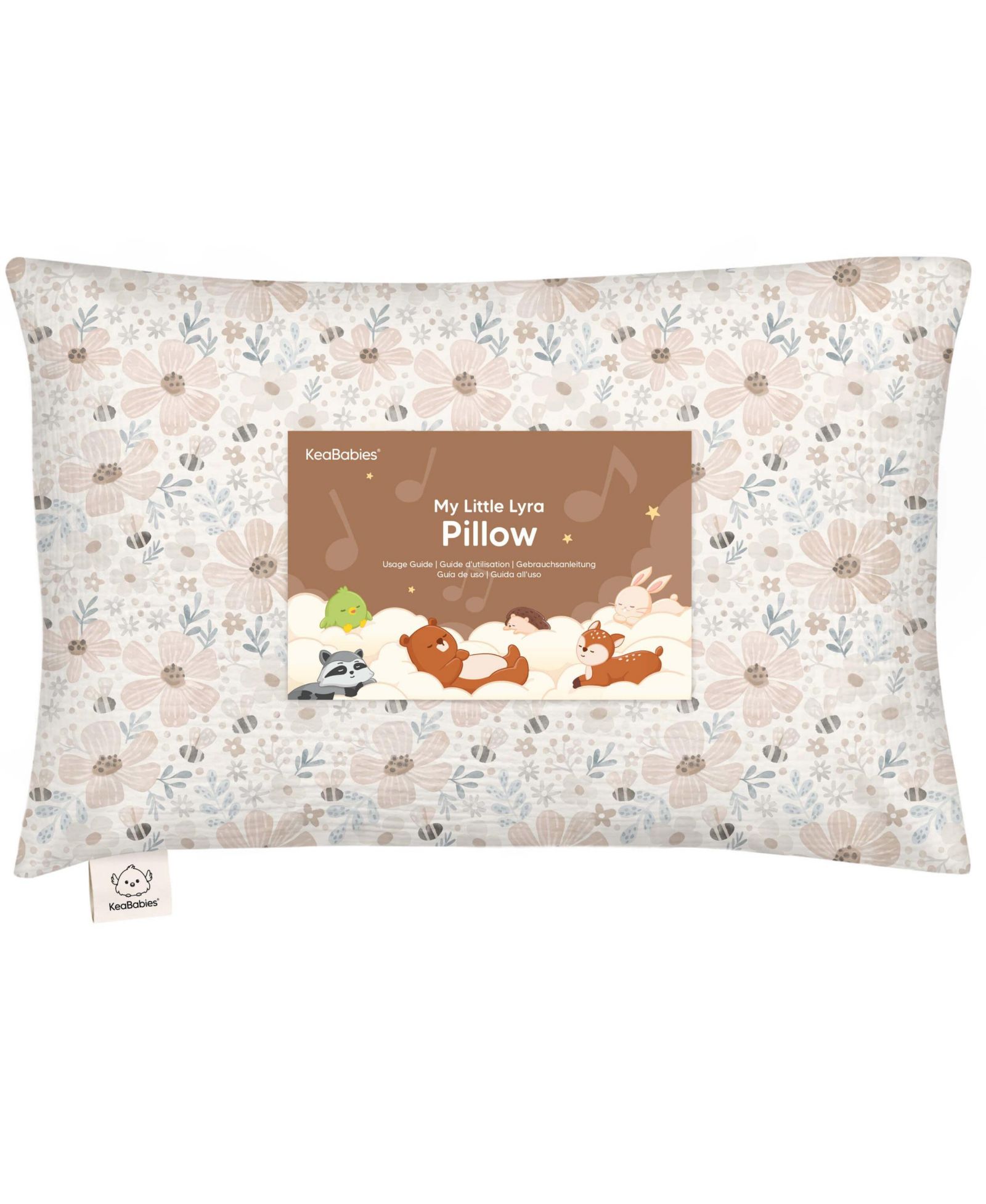 KeaBabies 1-Pack Lyra Muslin Toddler Pillow with Pillowcase 13x18, Organic Cotton Muslin Kids Pillow for Boys, Girls, Sleeping, Travel