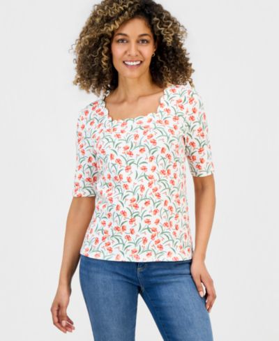 Женский топ Style & Co Petite с коротким рукавом