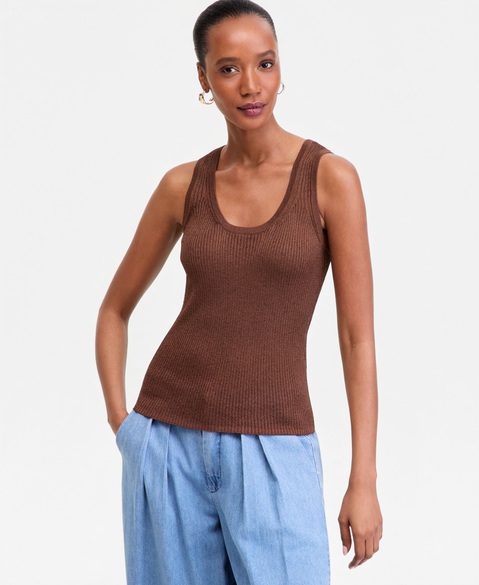 Женский трикотажный топ I.N.C. International Concepts Scoop-Neck Sweater Tank