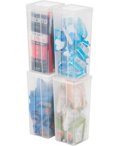 Контейнеры для хранения IRIS Vertical Plastic Flip Top Clear 4Pk