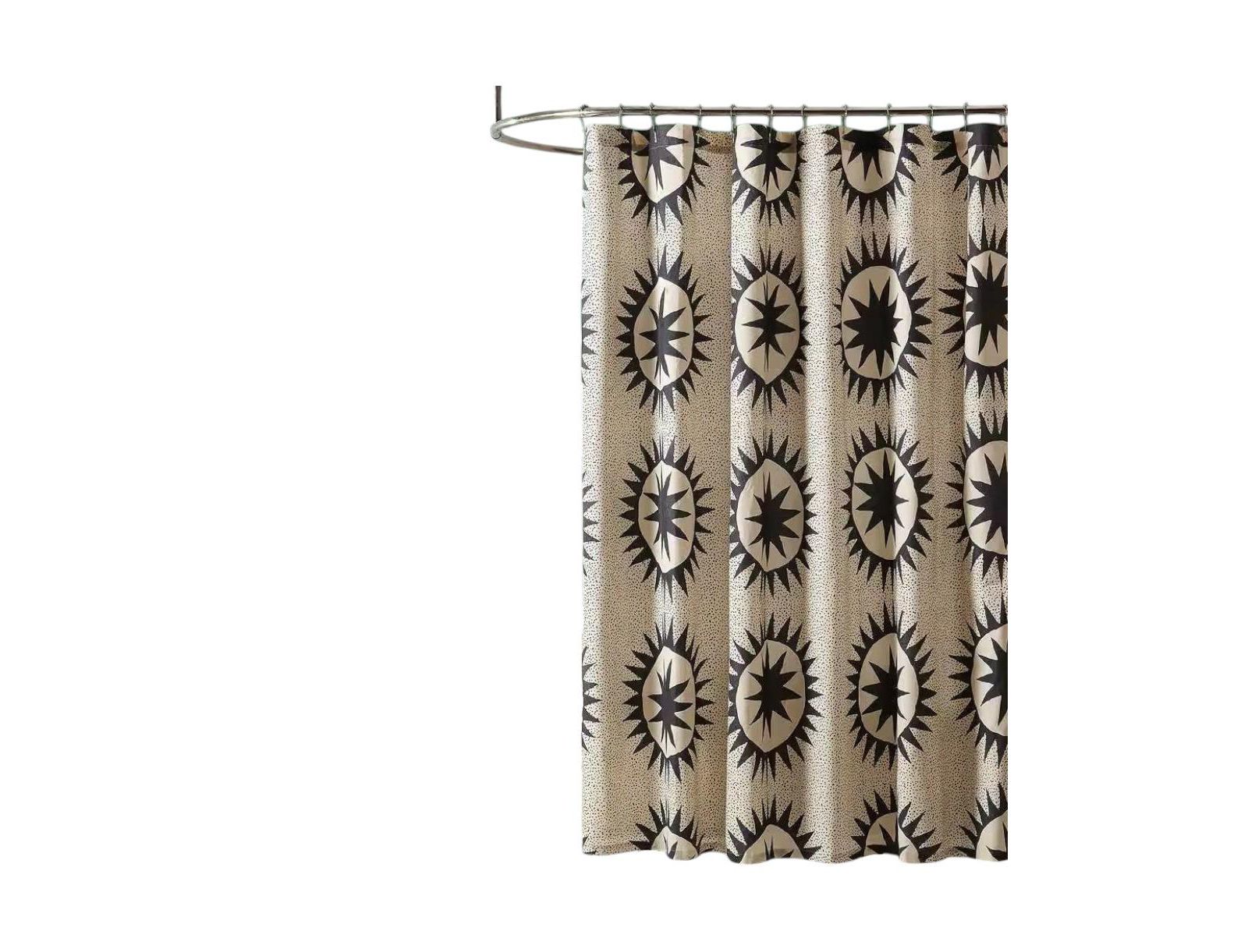 Штора для душа Slickblue Cotton Poly с узором Cream Brown Medallion