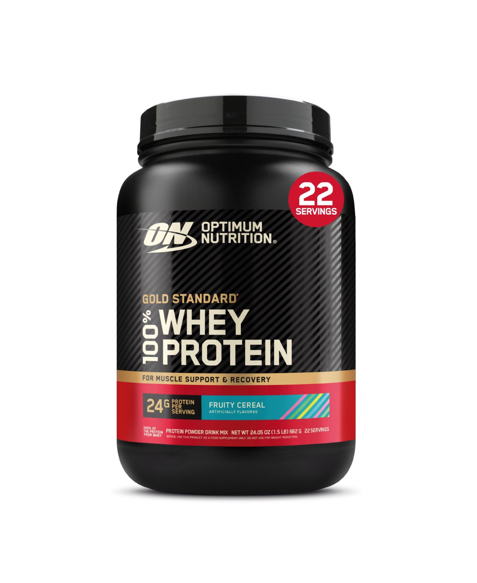 Optimum Nutrition, Gold Standard 100% Whey протеиновый порошок, Fruity Cereal, банка 1.5lb