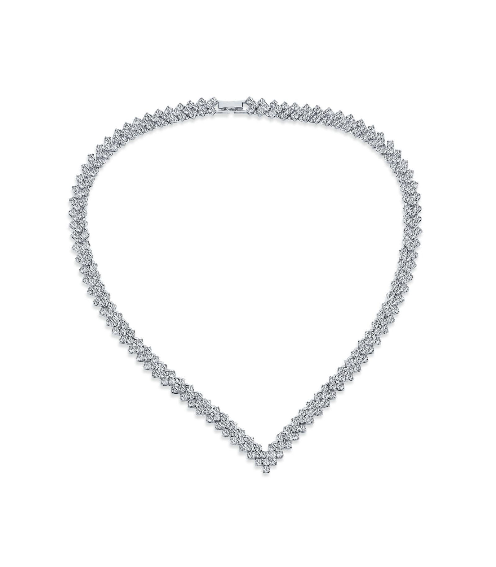 Bling Jewelry Ожерелье-воротник с кубическим цирконием и четким-chevron-узором