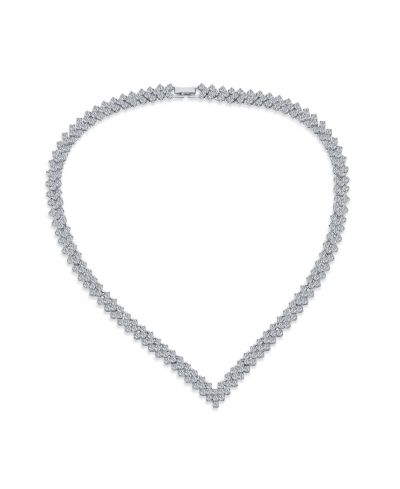 Свадебное колье Bling Jewelry в стиле ар-деко с цирконием CZ, V-образная форма