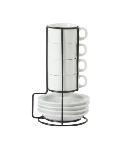 Набор из 4 кофейных чашек Gibson Home Gracious Dining 3-Ounce Espresso с подставками