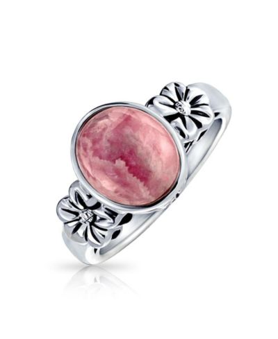 Bling Jewelry Pink Rhodochrosite Flower Ring Sterling Silver