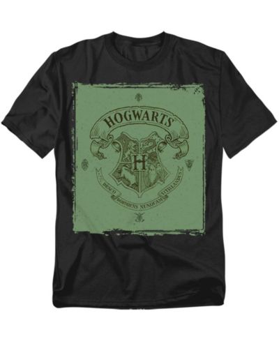 Harry Potter Мужская футболка с гербом Хогвартса на зеленом пергаменте