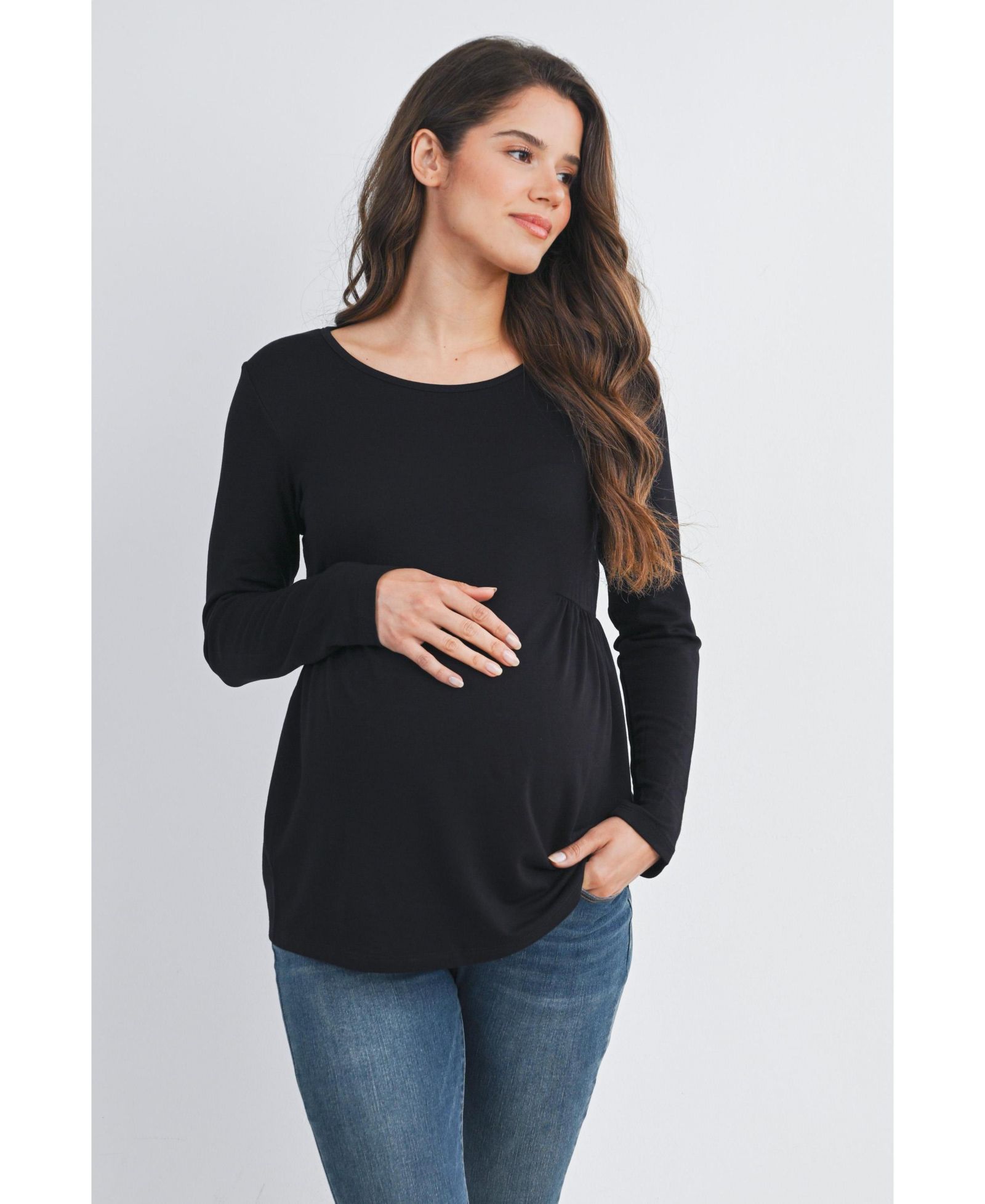 Женский топ Hello Miz Scoop Neck Long Sleeve Maternity Top
