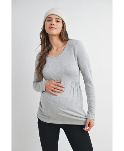 Женский топ Hello Miz Scoop Neck Long Sleeve Maternity Top