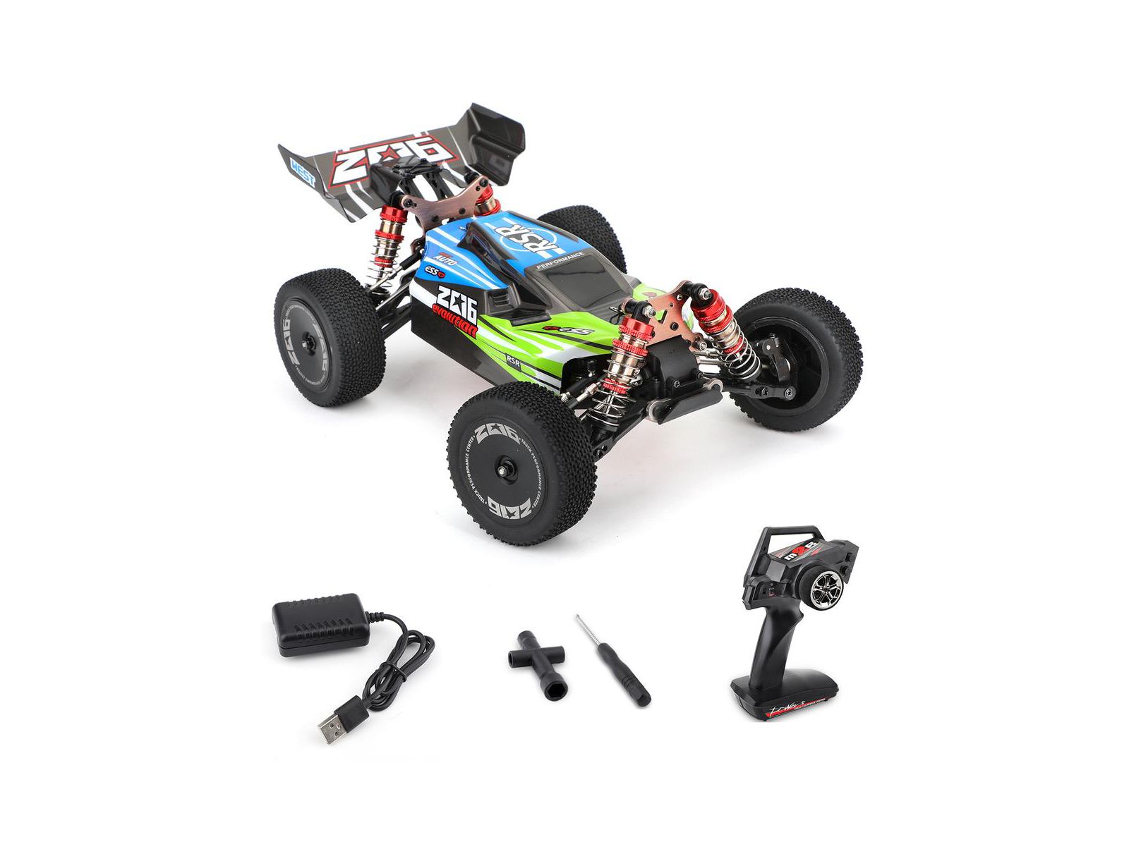 Радиоуправляемая машинка Bruce & Shark 1:14 масштаба, высокоскоростная 37 MPH, 4WD Monster Truck с 2.4GHz пультом и LED светом
